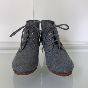 Wool-Felt Wedge Ankle Boots